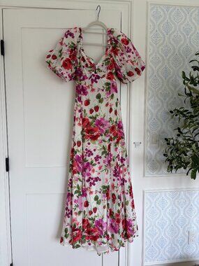 Abercrombie & Fitch Pink and White Floral Maxi Dress